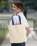 Natural Tote with Contrast-Color Handles