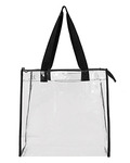 Clear Tote with Gusseted And Zippered Top