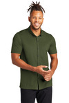 MERCER+METTLE Stretch Pique Full Button Polo