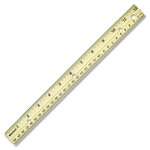 Acme United Corporation  English/Metric Ruler, Metal Edge, Wood, 12" L, Natural